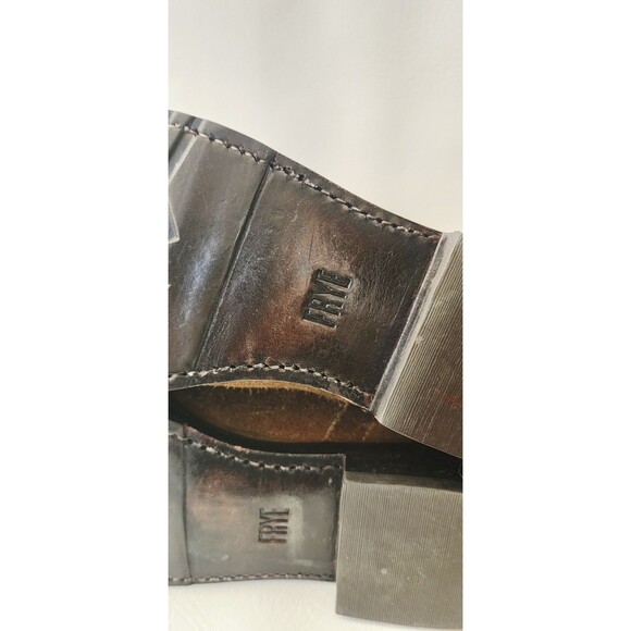 Anthropologie Frye Natalie Studded Embroidered Engineer Boots 7.5 - Picture 8 of 8